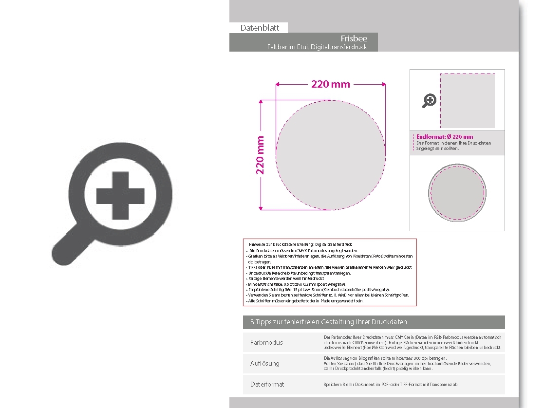 Product Bild frisbee_faltbar_mit_etui_aus_rpet-polyester_Ø_25_cm